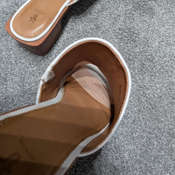 Frye White Lucia Mule Sandals Size 8 - Picture 4 of 8